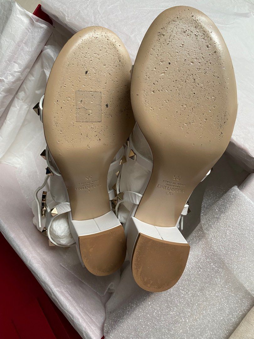 Valentino rockstud clearance sandals block heel