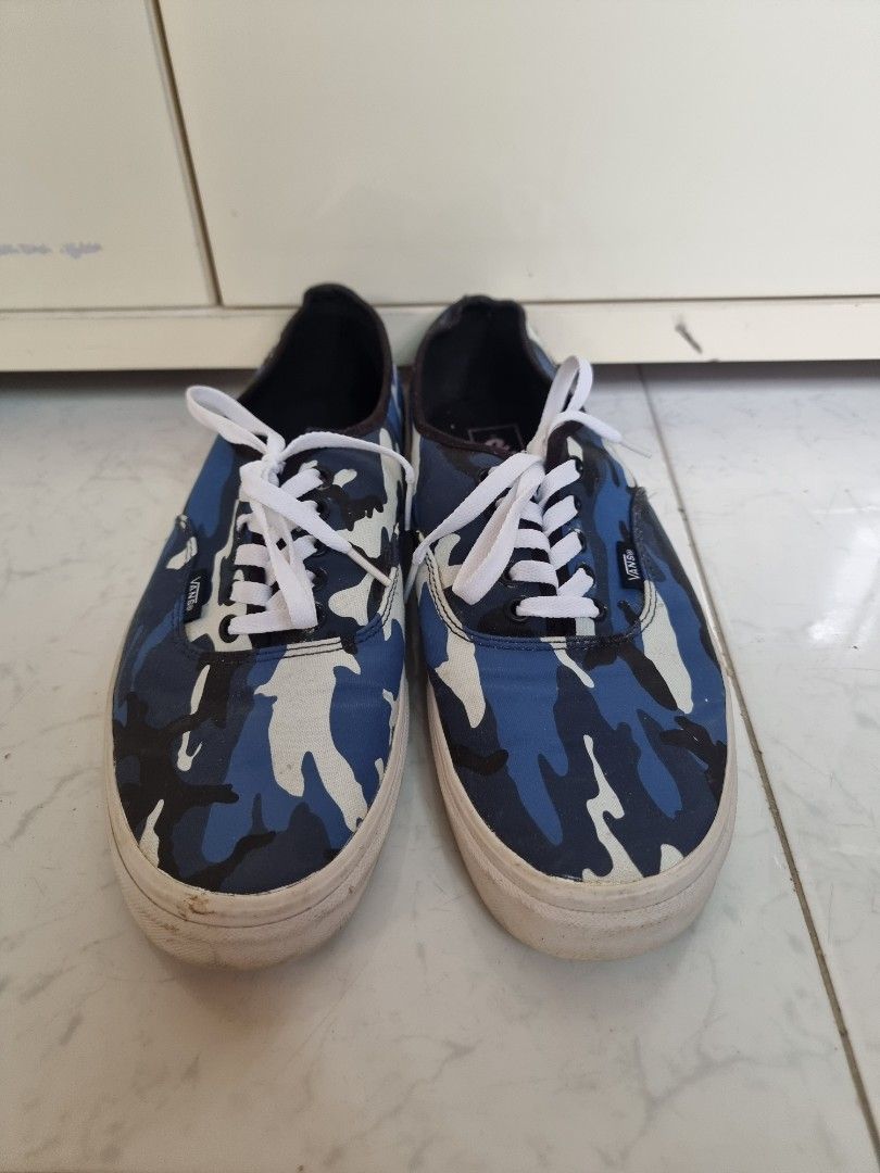 Vans Authentic Pop Camo Black Dress Blue Ankle High Canvas Men s