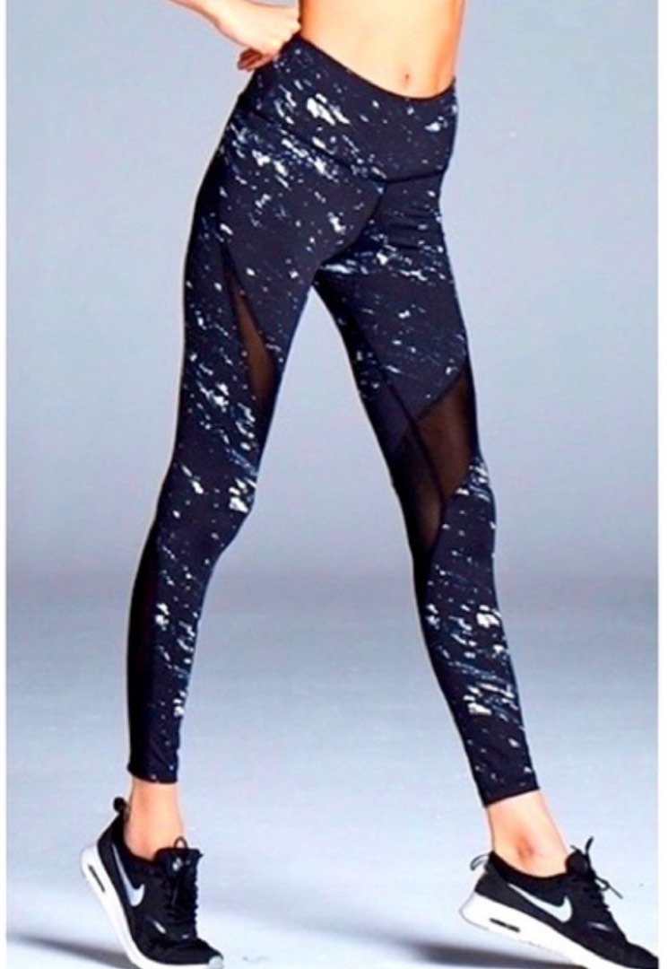 FAST DEAL Varley Mesh Black Marble Leggings Like Lululemon Alo Yoga Lorna Jane Women s Fashion Activewear on Carousell