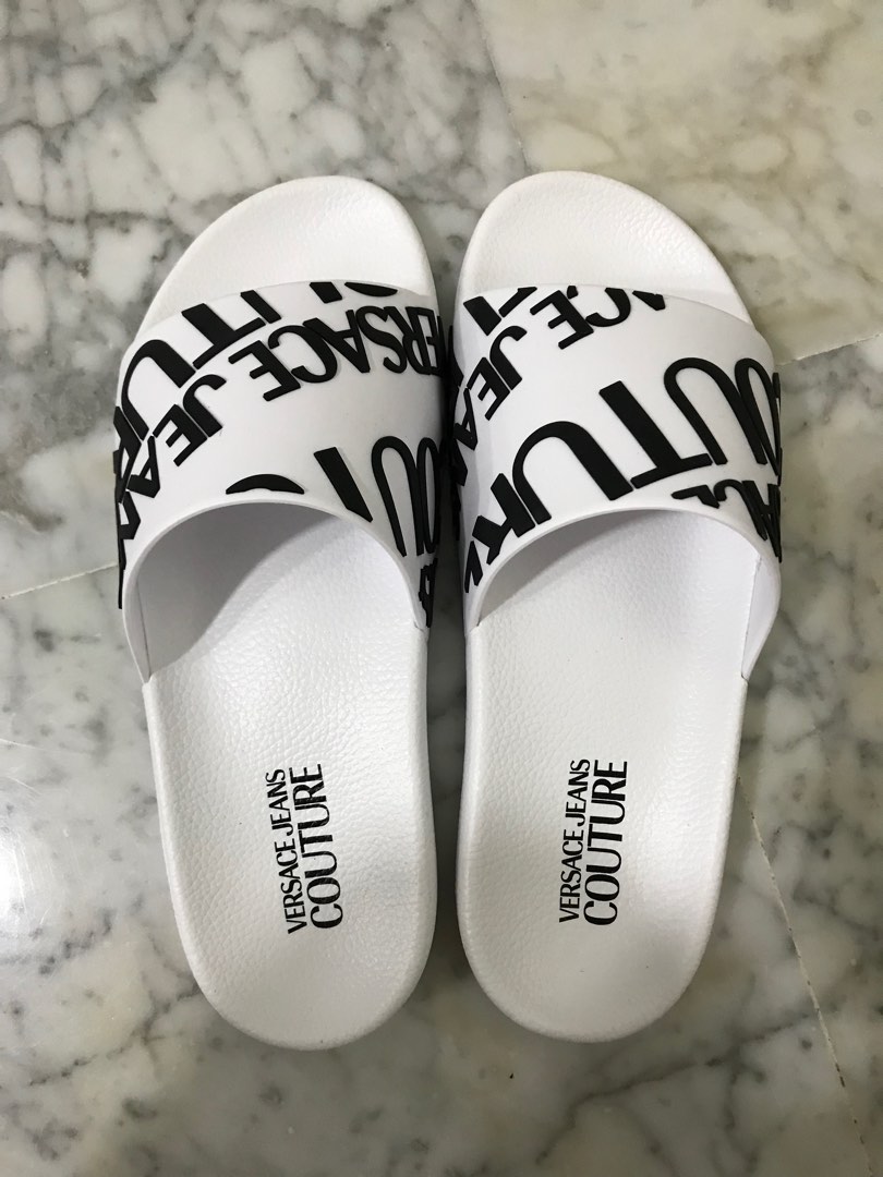 White hotsell versace sliders