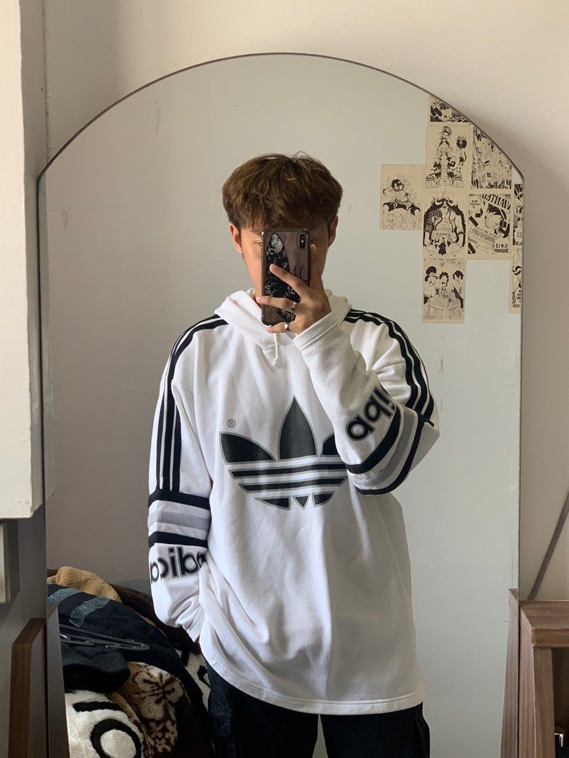 Vintage adidas hoodie mens sales