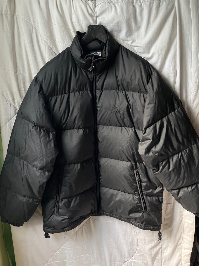VINTAGE ADIDAS PUFFER JACKET BLACK ON BLACK, Men's Fashion, Coats ...