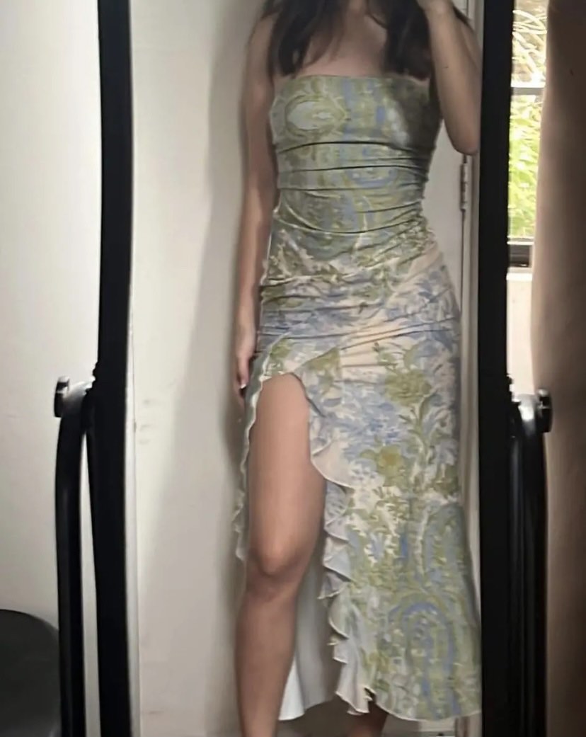 High Slit Tube Maxi Dress main image 1