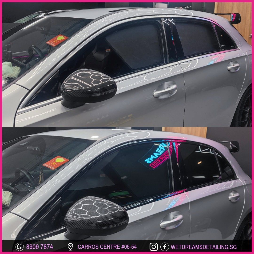 WINDOW TRIM DECHROME CHROME DELETE BLACKOUT GLOSS BLACK CARBON FIBER CARBON IRR 99