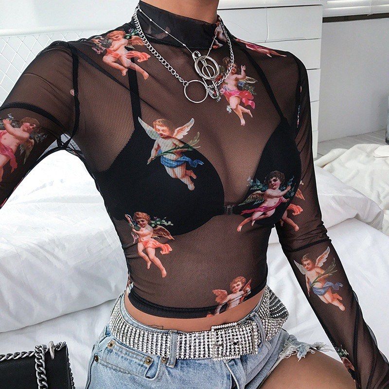 Tight sheer top sales