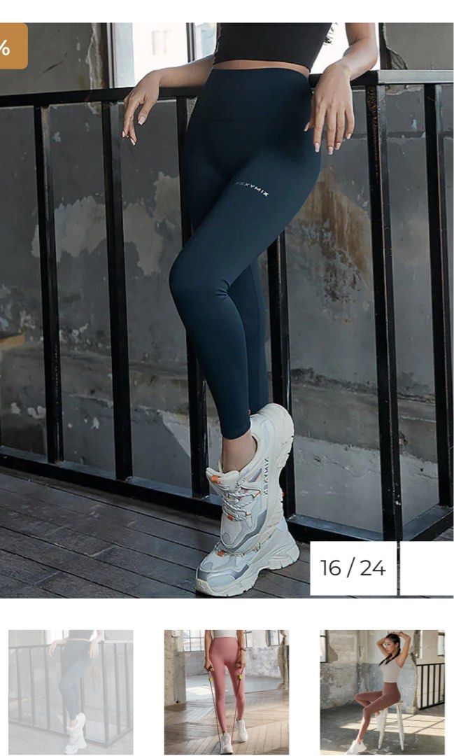 XEXYMIX XP9199G Black Label Signature Line Pocket Leggings / Low- impact  support, Women's Fashion, Activewear on Carousell