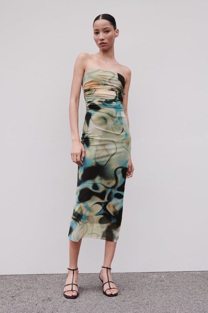 Abstract print dress discount zara