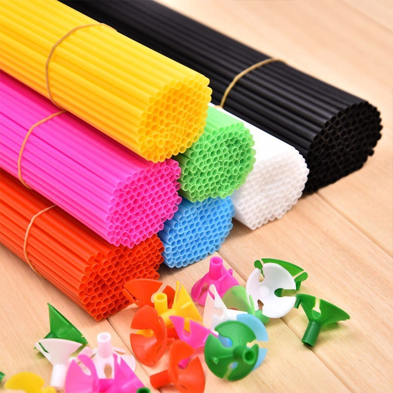 Frcolor 100pcs Balloon Sticks with Cups Balloon Holder for Wedding Party  Decor 40cm Sticks 3cm Cups (White) 