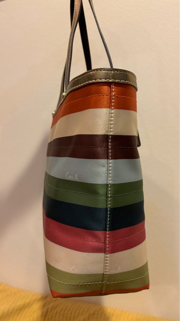 Coach legacy stripe purse deals