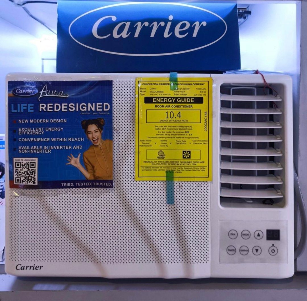 1hp Carrier Window type aircon SALE, TV & Home Appliances, Air