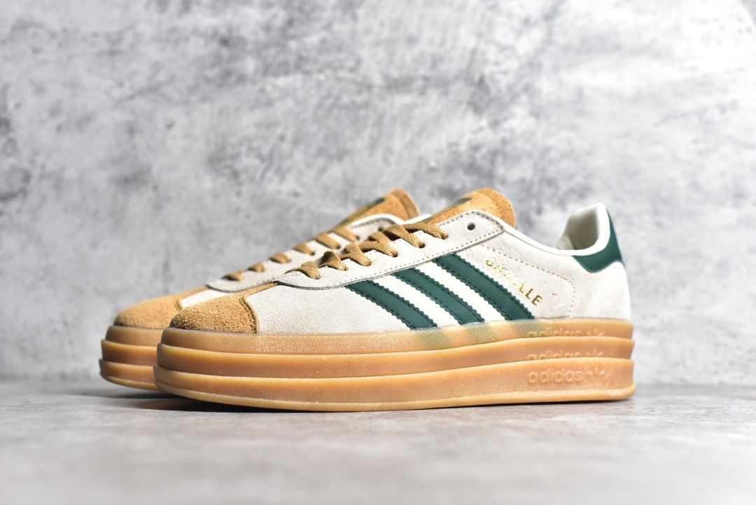 adidas gazelle silver green womens Gazelle Bold: 'Collegiate Green'