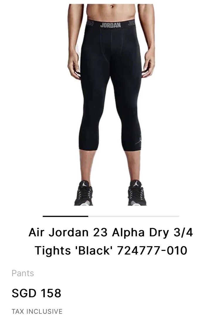 Air Jordan 23 Alpha Dry 3/4 Tights 'Black', Men's Fashion, Bottoms, Shorts  on Carousell