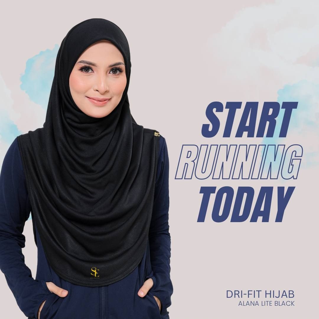 Alana Lite Sports Hijab Dri Fit Hijab Sarung Tudung