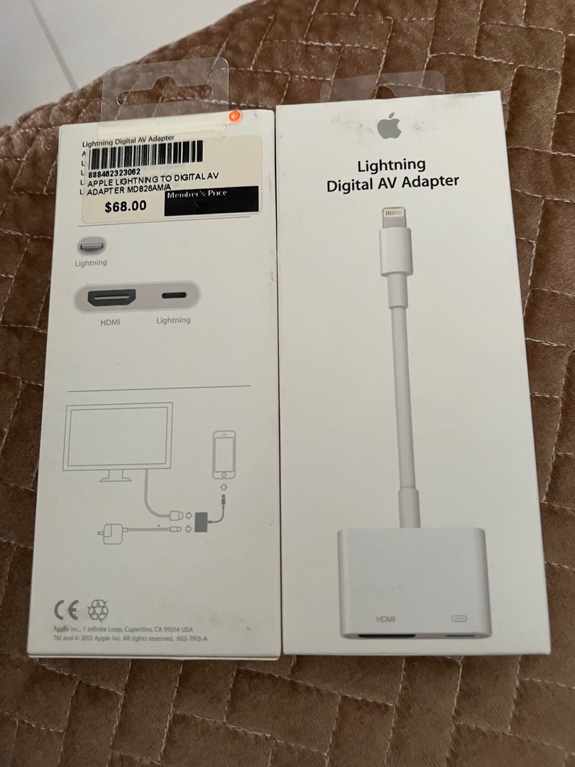 Apple Lightning Digital AV Adapter - Lightning to HDMI adapter - HDMI /  Lightning - MD826AM/A - Audio & Video Cables 