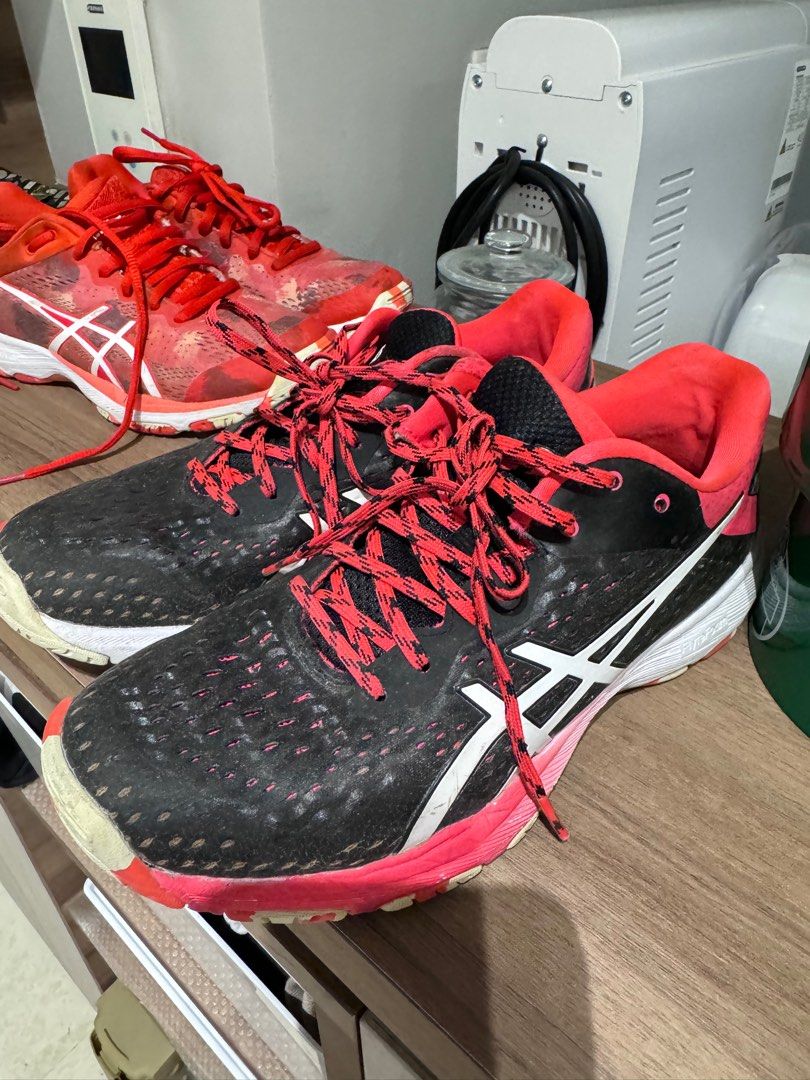 ASICS red black Netburner Pro FF netball shoes