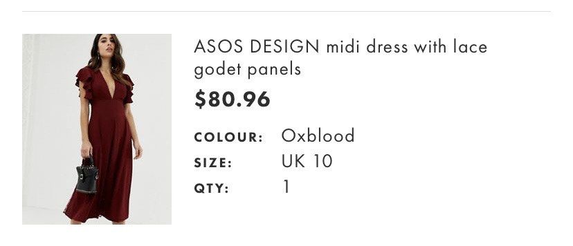 ASOS Design midi dress with lace godet panels