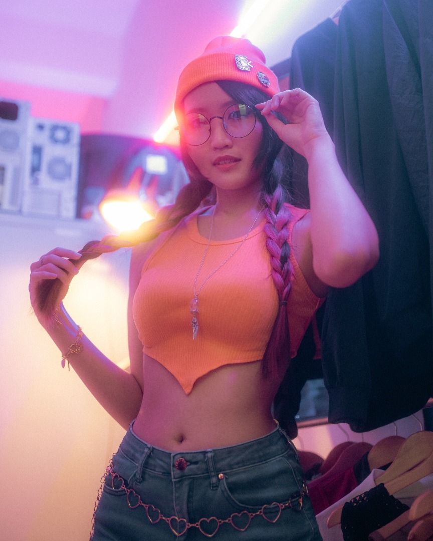 Cute orange discount crop tops