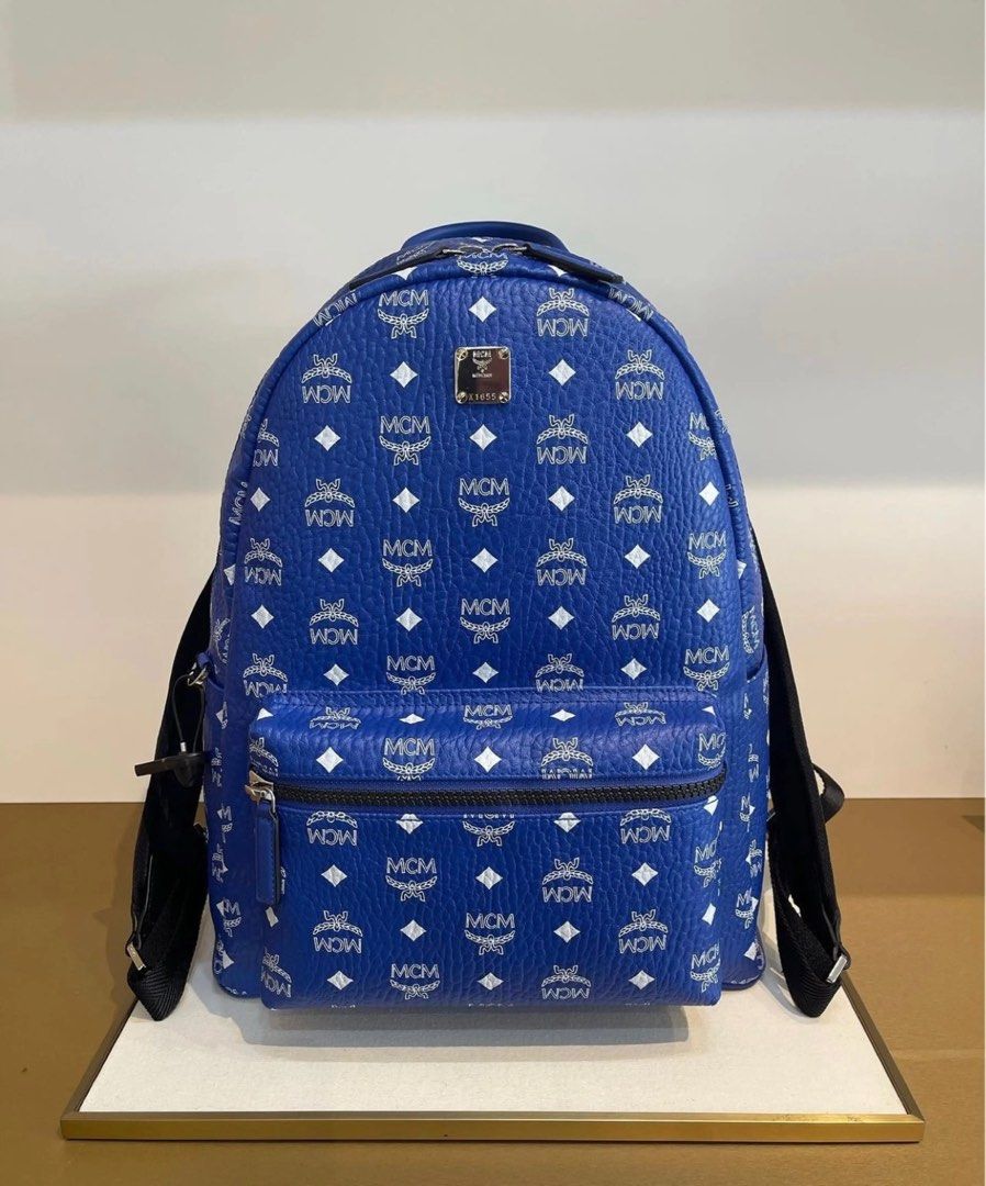Royal blue mcm backpack on sale