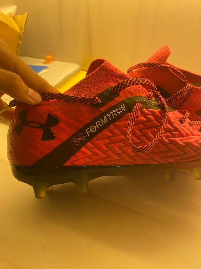 Red under armour cheap soccer cleats