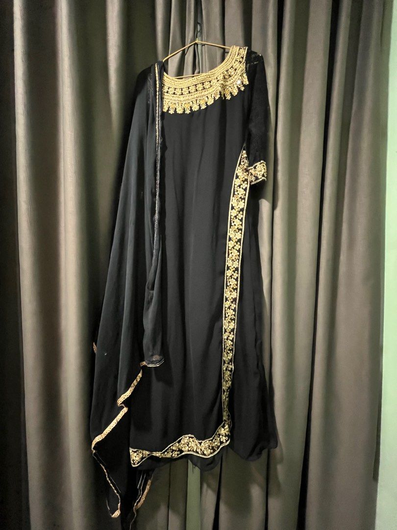 Black and gold punjabi suit on sale
