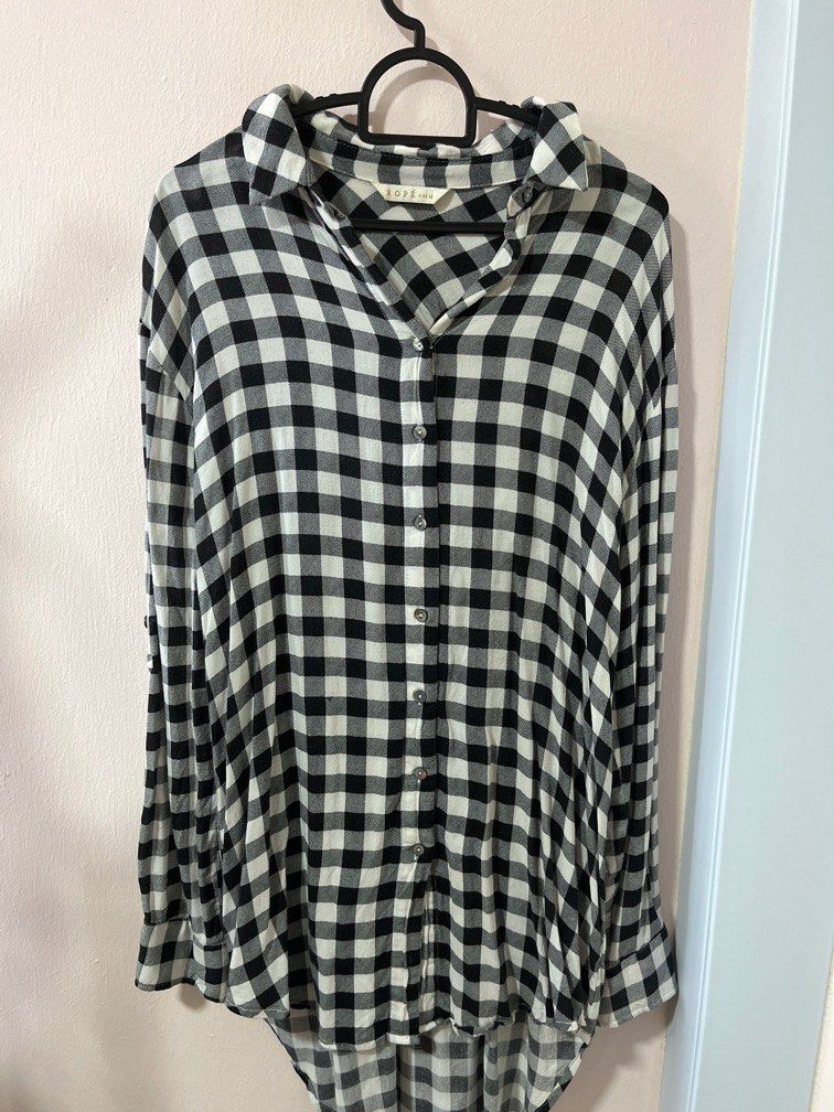 Checkered top black and white best sale