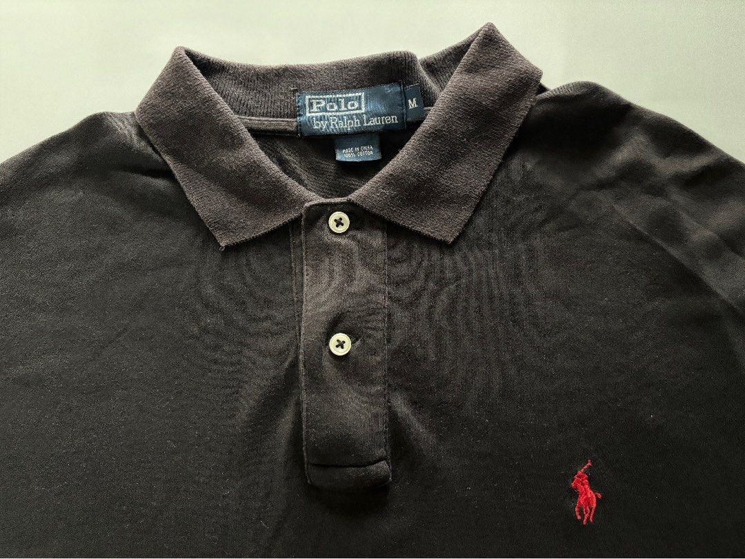 Mens black ralph lauren shirt on sale
