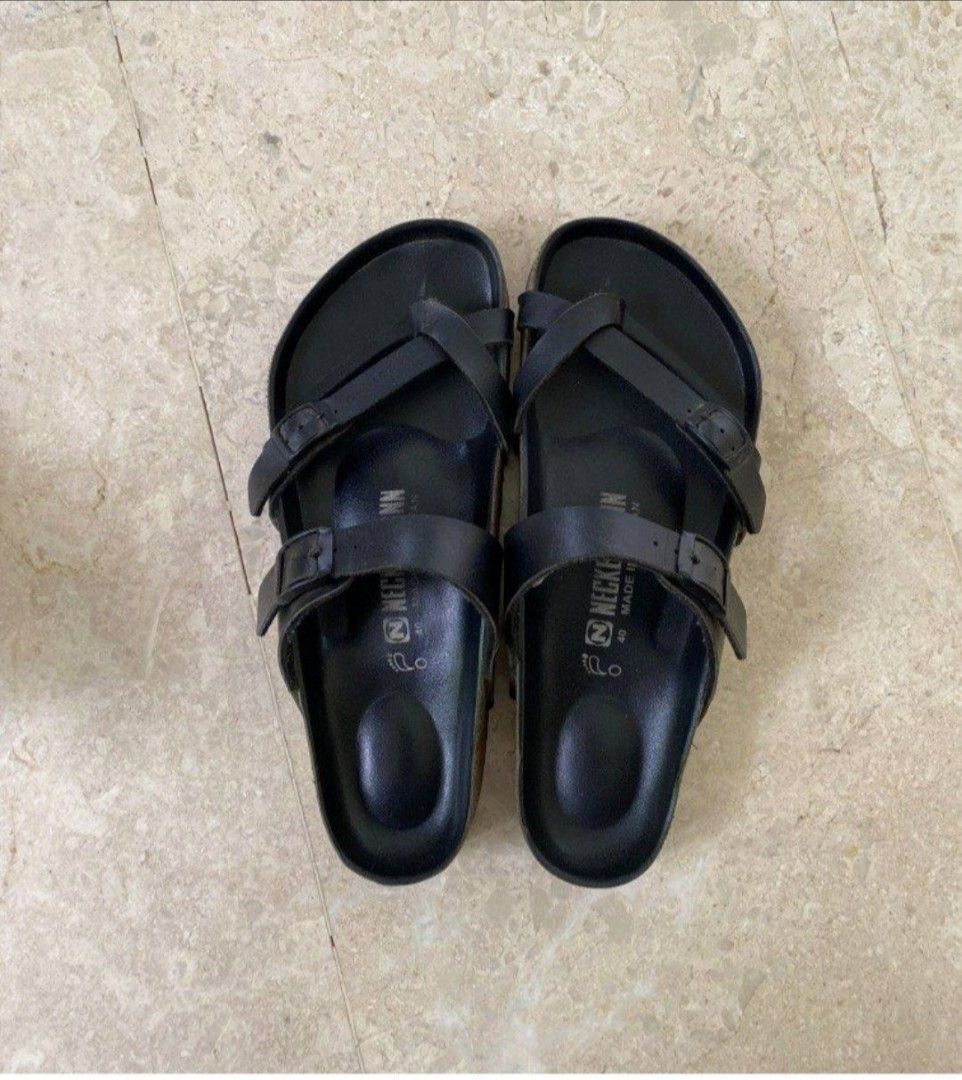 Mens black slides discount
