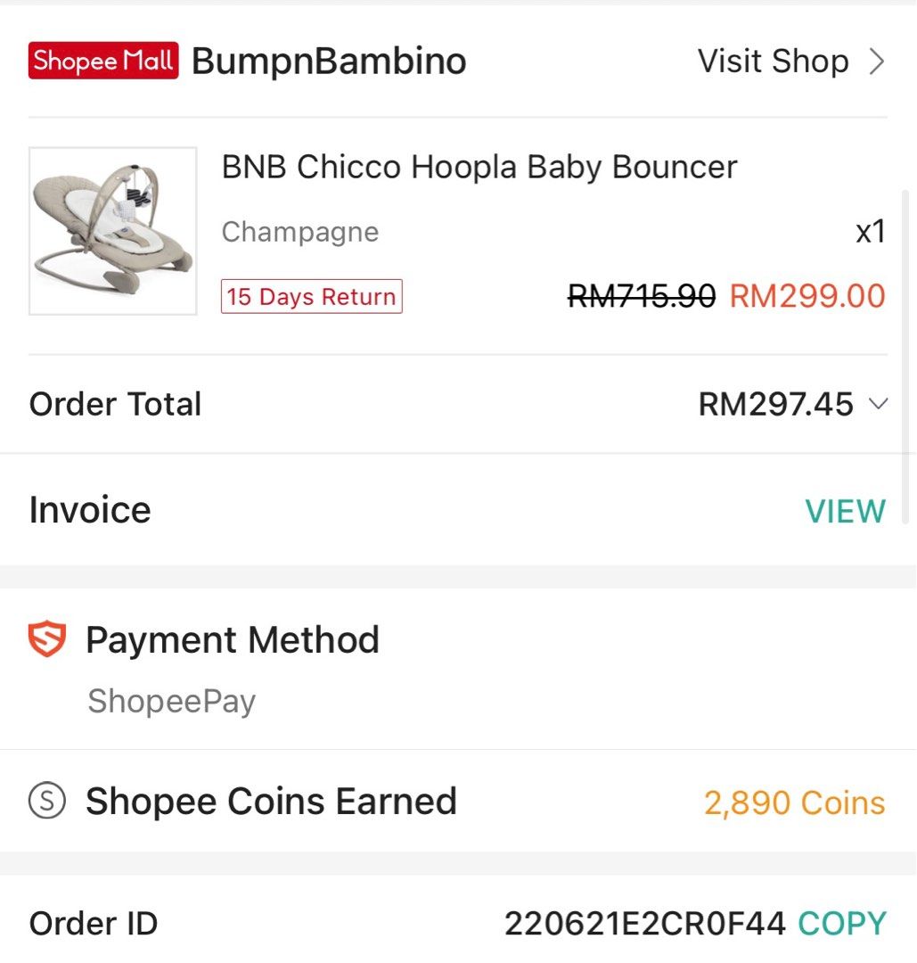 BNB Chicco Hoopla Baby Bouncer Babies Kids Baby Nursery Kids