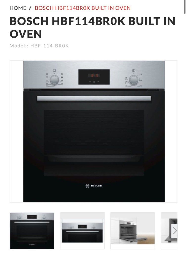 Bosch oven sale hbf114br0k