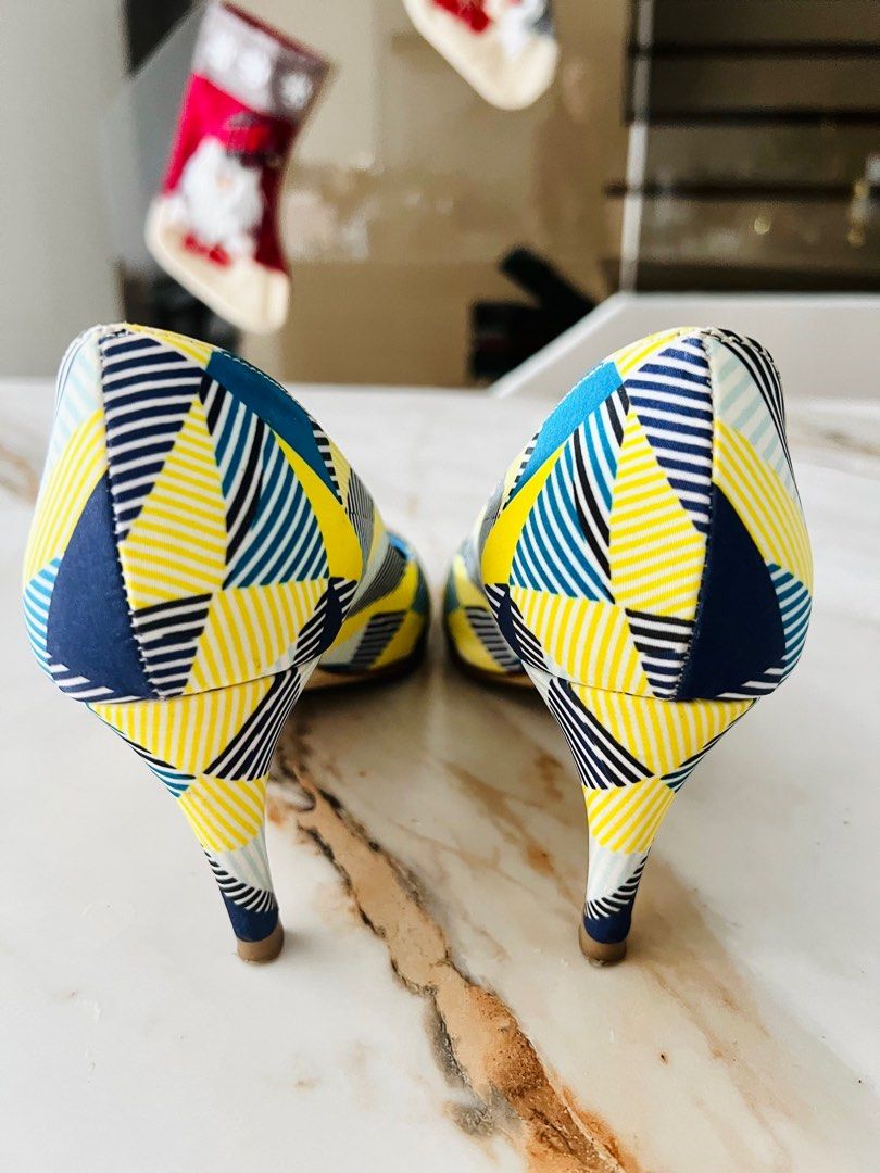 Yellow mid heel shoes cheap