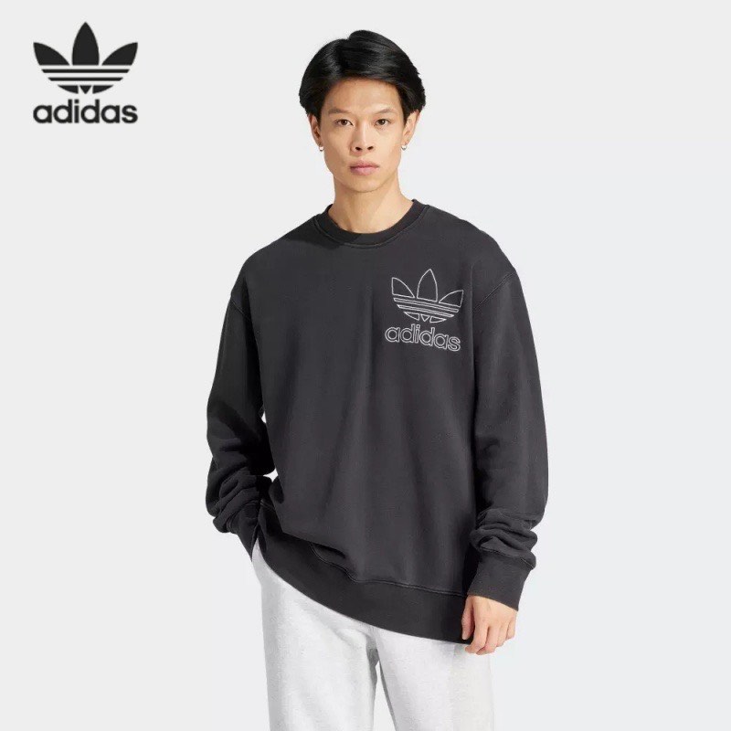 BRAND NEW IN STOCK Authentic Adidas Originals UNISEX Men s and Women s Long Sleeve Embroidered Logo Top Crew Neck Pullover Top