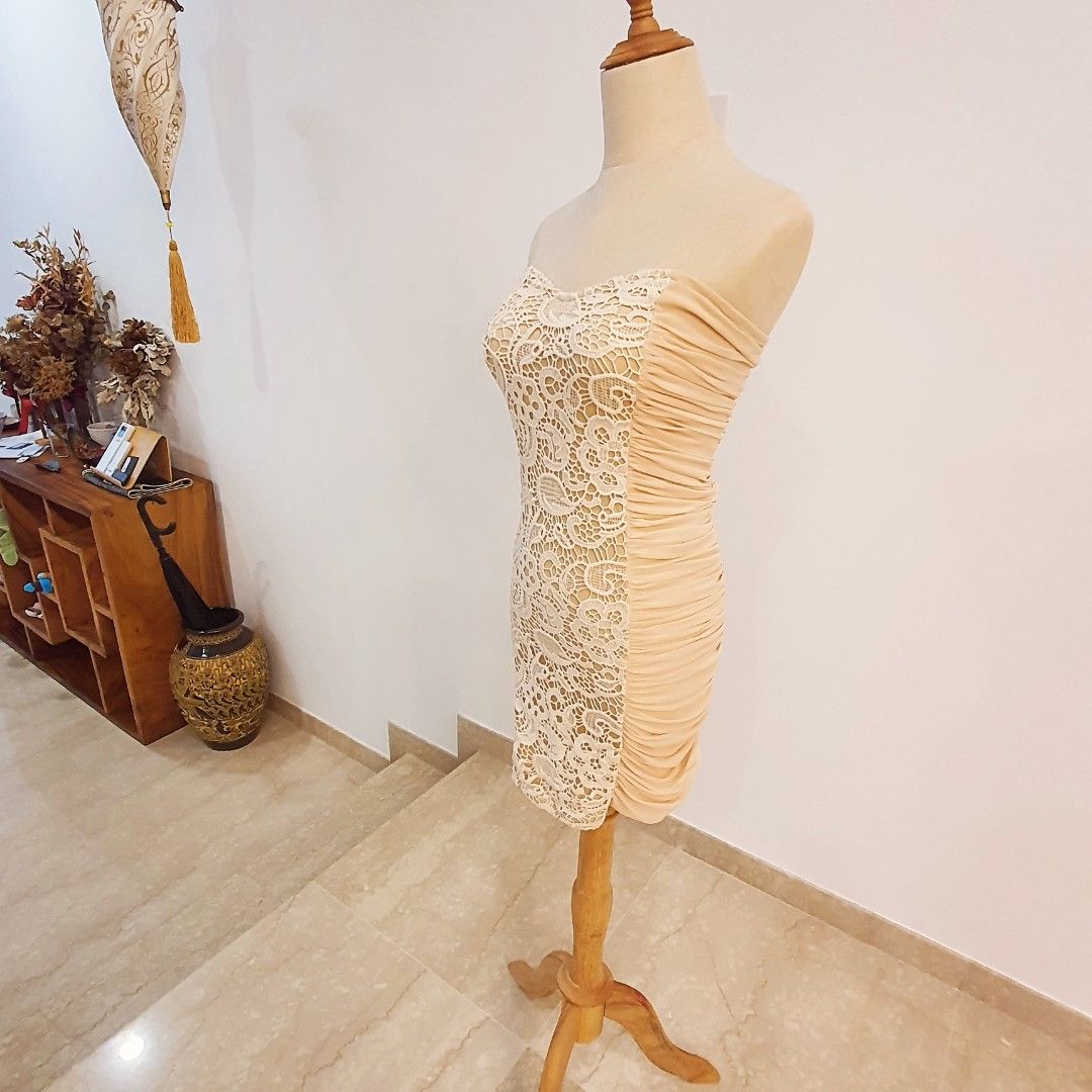 Gold lace discount dress short