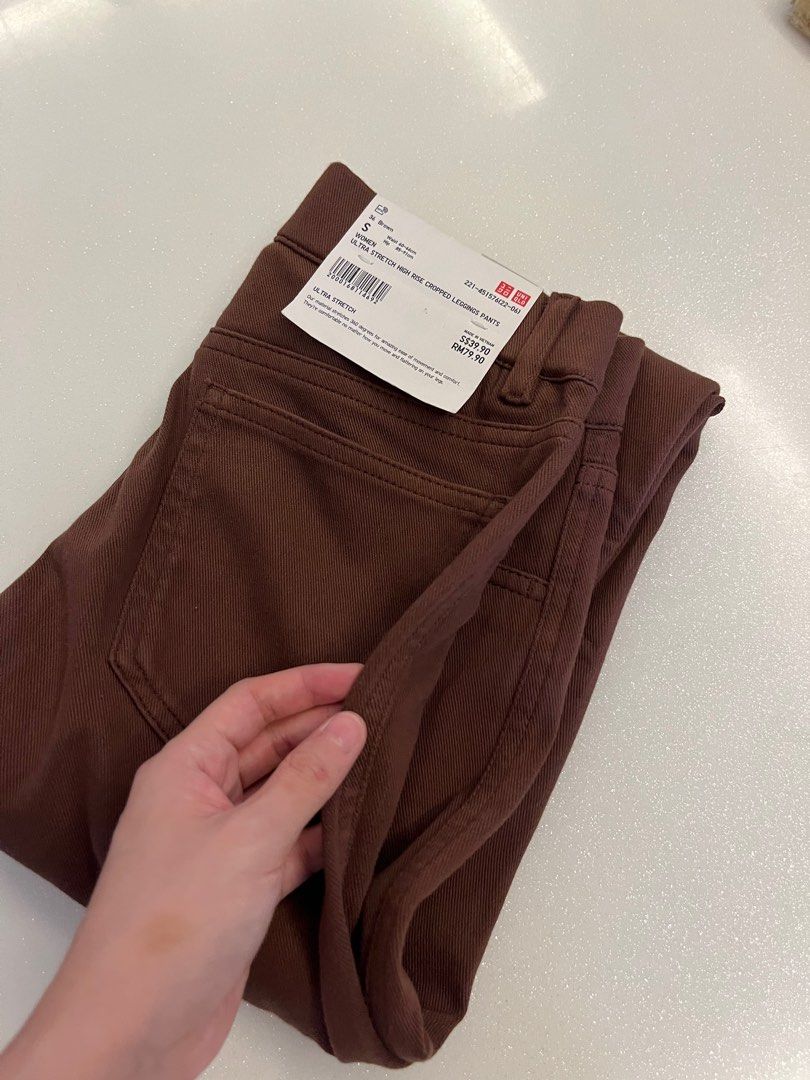 Uniqlo Brown Ultra Stretch Leggings Pants Jeans, Women's Fashion, Bottoms,  Jeans & Leggings on Carousell