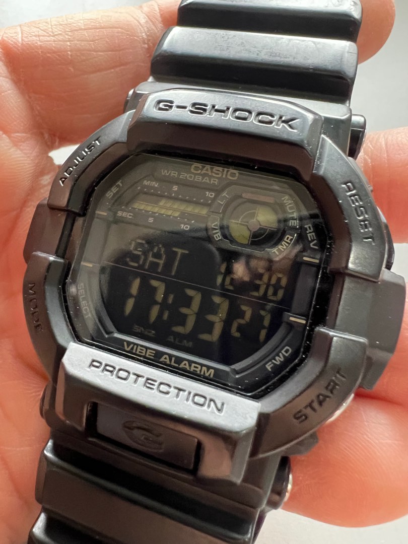 Casio GShock GD 350, used all black tactical, vibration alarms, Men's