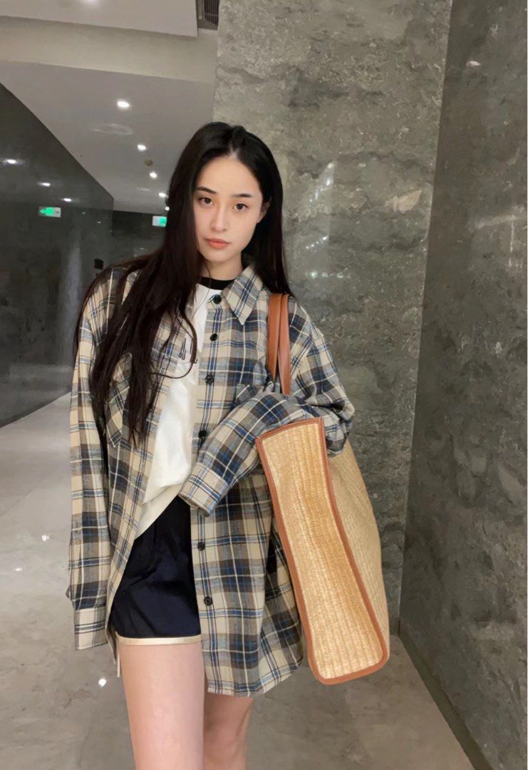 Checkered shirt with checkered jacket outlet