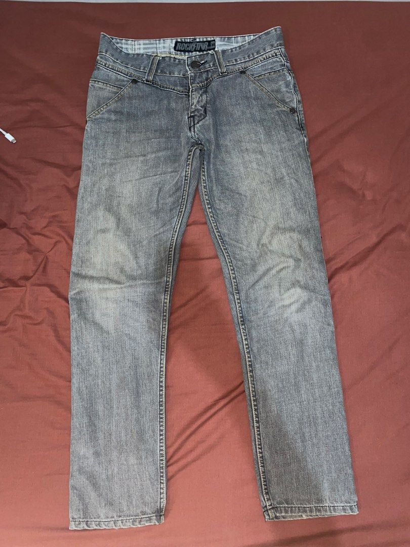 Celana Jeans Rockstar abu fade