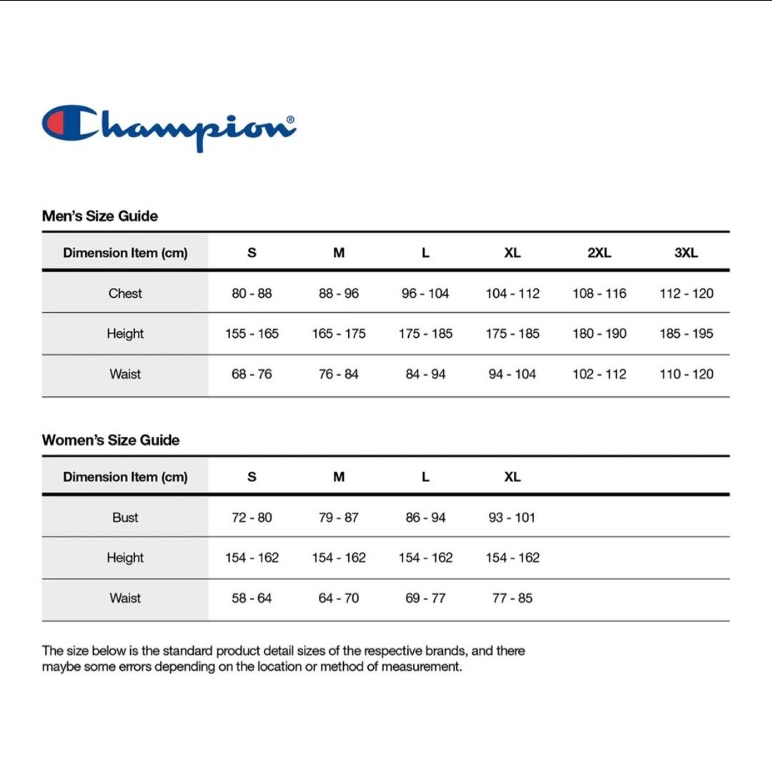 Champion sandals discount size chart