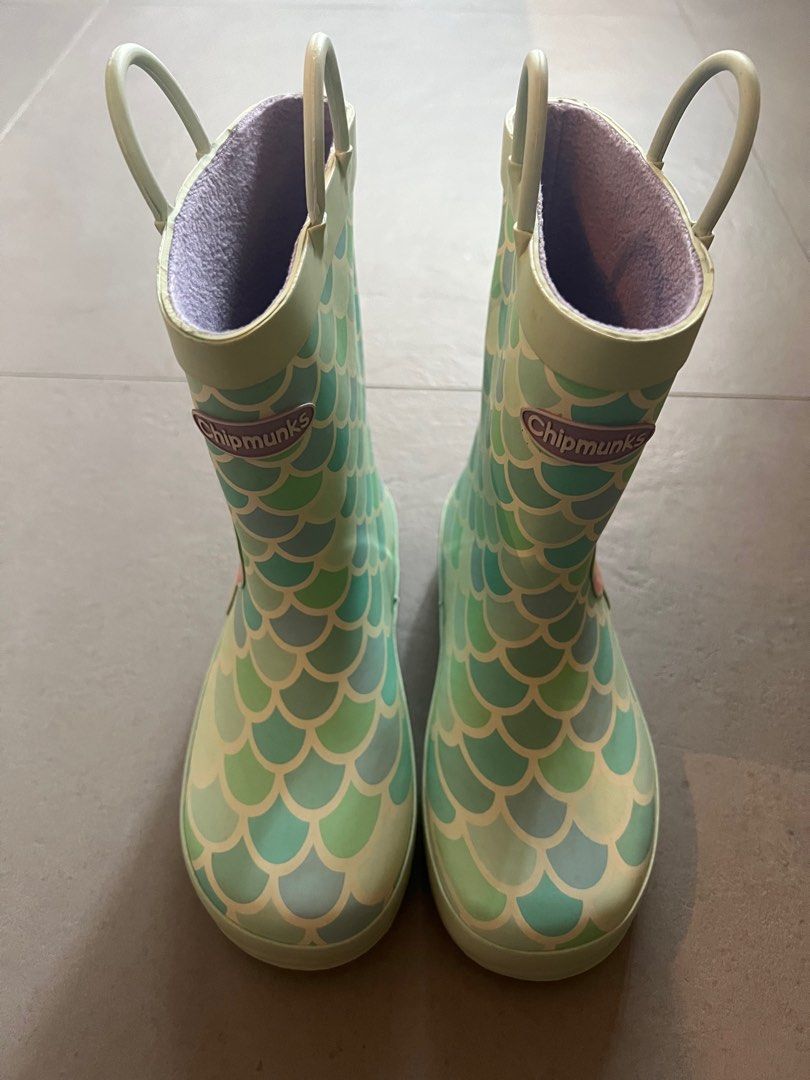 Chipmunks Mermaid Rain Boots Wellies US12 Babies Kids Babies