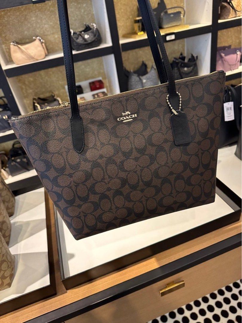 City zip tote in signature canvas deals