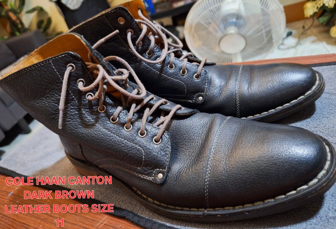 COLE HAAN CANTON DARK BROWN LEATHER BOOTS SIZE 11 Php 3 200