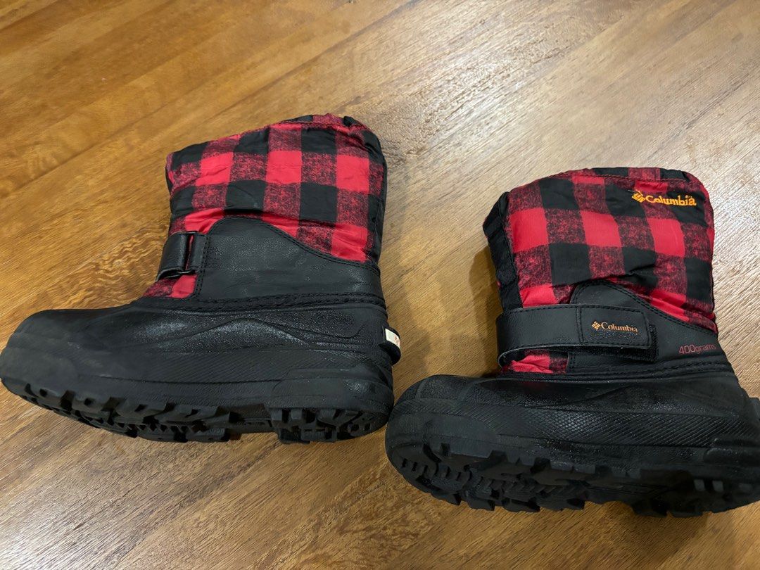 Red and black plaid winter boots 2025