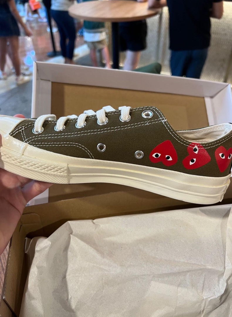 Olive green comme des garcons converse cheap