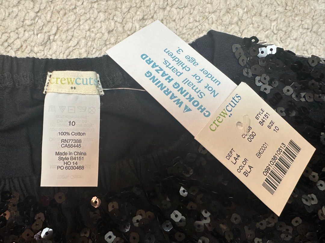 J.Crew CREWCUTS summer short sleeve sequin black dress for girl