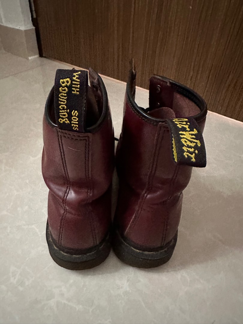 Dr martens red boots Women s Fashion Footwear Boots on Carousell