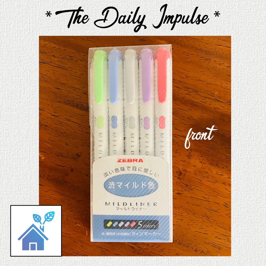 Dual Tip Zebra Mildliner Higlighters (Blue Variant), Hobbies & Toys