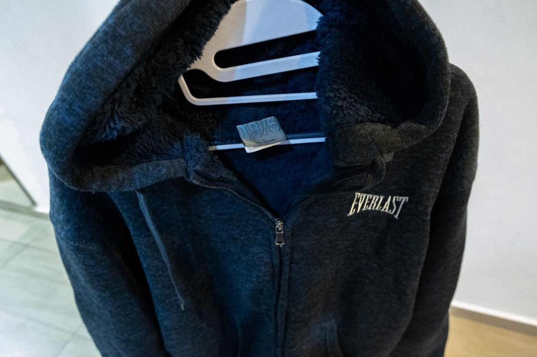 Everlast plush fleece zipped hoody mens top