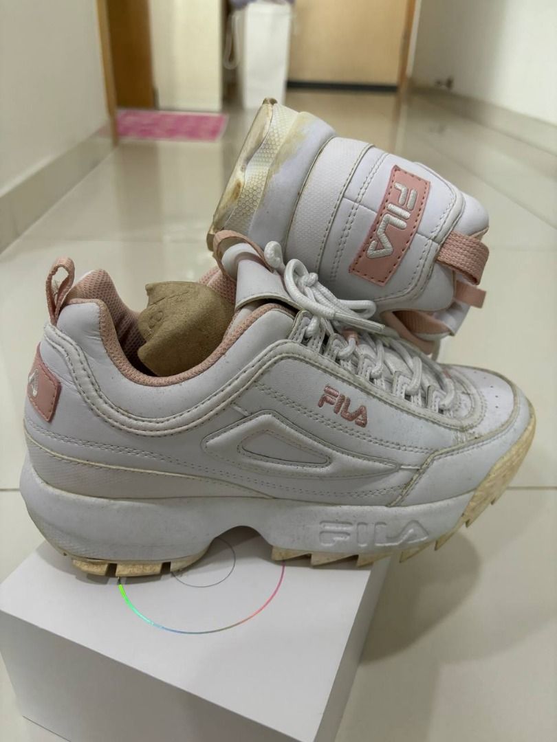 All pink sales fila shoes