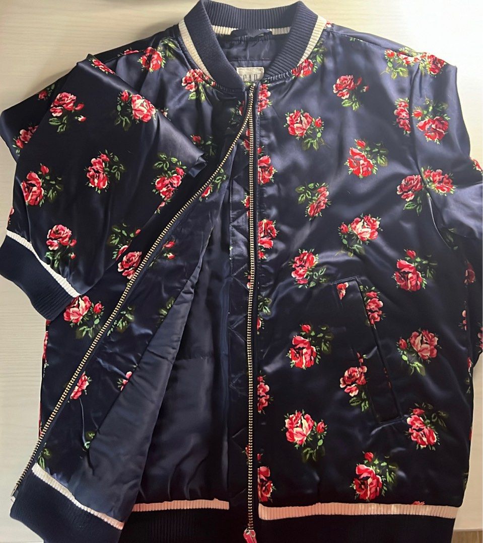 Floral Bomber Navy Uniform Jacket Babies Kids Babies Kids