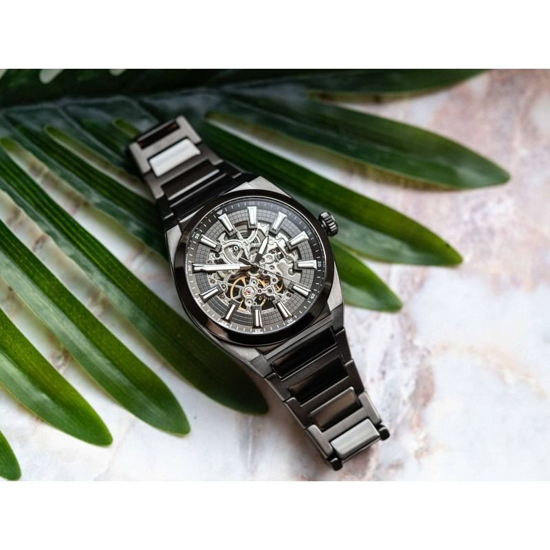 Fossil Everett ME3206 Gray Analog Smoke Stainless Steel Dress Automatic Men s Watch