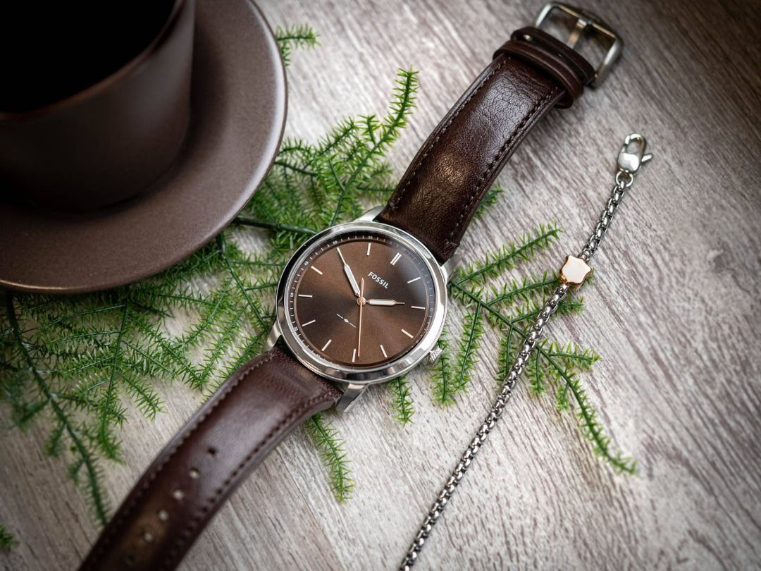 Men's fossil watch and bracelet set on sale